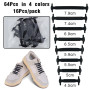 OQKAHIV 64pcs Lacets élastiques en Silicone sans Nœuds pour Enfants et Adultes - Imperméables et Plats pour Chaussures de sport 