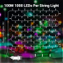 Ulinek Guirlande Lumineuse LED 100m 1000LEDs Extérieur Multicolore, Eclairage Lumineux Noël Décoration 8 Modes IP44 Extérieur/In