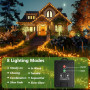 FIFlying Guirlande lumineuse solaire d'extérieur - 2 x 16 m - 160 LED - Résistante aux intempéries - 8 modes - IP65 - Étanche - 