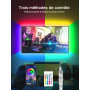 KANTUTOE Ruban LED TV, 5M TV LED pour 55"- 75" TV, musique sync Bluetooth app et télécommande TV LED Strip USB alimenté pour cha