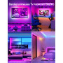 KANTUTOE Ruban LED TV, 5M TV LED pour 55"- 75" TV, musique sync Bluetooth app et télécommande TV LED Strip USB alimenté pour cha