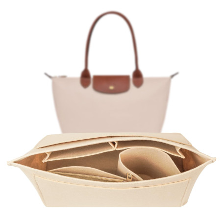 LUOJINYI Organiseur pour sac Longchamp - Grande capacité - Insert à sac à main - Beige - Taille L