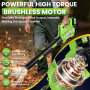Souffleur Batterie, 6 Vitesses Souffleur de Feuilles, Jusqu'à 245 km/h, avec 2 x 4000MAh de Batteries, 1.6 M Bandoulière et Char