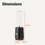 Amazon Basics Blender Portable pour Smoothies avec 2 Verres de Voyage, 600ml, 300W, Noir