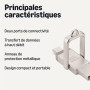 Amazon Basics Clé USB, Périphérique de Stockage avec Double Port USB-C et USB-A, 128GB, Champagne Argenté