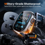 TAURI 2 Pièces PC Coque Compatible avec Apple Watch Ultra 3/2/1 49mm, Protection écran Dur Ultra Mince [Sensible au Toucher] en 