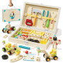 Lehoo Castle Caisse a Outil Enfant Jouet en Bois Jouet 3 4 5 Ans Fille Garcon, 29 Pièces Boite a Outils Établi Enfant, Jeu de Co