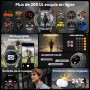Montre Connectée Homme 1,52"HD Écran Smartwatch, 500 mAh Batterie et 120+ Modes Sportifs, Montre Connectée Militaire avec Fréque