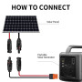 ZkeeShop Câble de charge solaire Connecteur solaire vers XT60i Adaptateur Connecteur de panneau solaire Câble 12AWG XT60i-F Comp