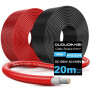 Oududianzi Cable Solaire 6mm2 20m, Cable Panneau Solaire 10/15/20/30/50m, Rallonge Cable Panneau Solaire 6mm2, Câble Photovoltaï