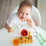 PAEFIU Set Couverts Enfant en INOX, 6 Pièces Couverts Bebe avec Motif Mignon, 2 x Fourchettes, 2 x Cuillères, 2 x Couteaux, Couv