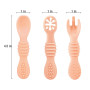 PandaEar Lot de 6 Cuillères et Fourchettes en Silicone pour Bébé avec 2 Sacs de Rangement pour Couverts, Set d'Utensiles d'Auto-