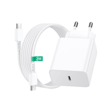 45W Chargeur USB C,Chargeur Rapide Samsung avec 2M Câbles,Charge Rapide pour Samsung Galaxy S25 Ultra/S25+/S24/S23/S22/S21/S20/S