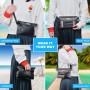 IPOW 2PCS Pochette Étanche à Ceinture Certifiée IPX8 Sangle Ajustable 3 Zipper Plastique Housse à Ceinture/Etui Imperméable/Sac 
