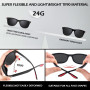 LINVO Lunettes de Soleil Homme Polarisées Vintage TR90 Mode Classiques Ultraléger Carrées 100% Protection UV400 Lunettes de Sole