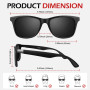 LINVO Lunettes de Soleil Homme Polarisées Vintage TR90 Mode Classiques Ultraléger Carrées 100% Protection UV400 Lunettes de Sole