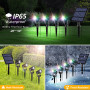 T-SUN Spot Solaire Extérieur 4 EN 1 Lampe Solaire Exterieur Couleur 2 Modes d'Éclairage RGB Lumière Solaire de Jardin Etanche IP