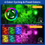 T-SUNUS Spot Solaire Exterieur Multicolore, Lampe Solaire Exterieur Jardin RGB avec 6 Couleurs Etanche IP65 avec 4 Pack 3M Câble
