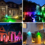T-SUNUS Spot Solaire Exterieur Multicolore, Lampe Solaire Exterieur Jardin RGB avec 6 Couleurs Etanche IP65 avec 4 Pack 3M Câble