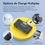 ENEGON LP-E6NH Lot de 2 chargeurs Rapides à Double mémoire 20 W (2 x 3000 mAh) Compatible avec Canon EOS 5D, 6D, 7D, 60D, 70D, 8