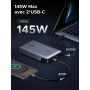 UGREEN Nexode 145W Batterie Externe 20000mAh Câble USB C Intégré 100W Power Bank Portable Charge Rapide 3 Ports PD 3.0 Écran LED