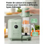 Bear Cuiseur vapeur 6 en 1 avec mixeur Premium pour bébé, vapeur, mélange automatique, chauffage du lait, désinfection, fonction