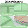 ALAHUGYEF 4 Pcs Assiette Compartiment Adulte, 22,5 cm Assiette Plate 3 Compartiments, Assiette Regime Minceur à Collation, Assie