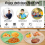ALAHUGYEF 4 Pcs Assiette Compartiment Adulte, 22,5 cm Assiette Plate 3 Compartiments, Assiette Regime Minceur à Collation, Assie