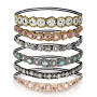 Comius Sharp 6 Pièce Strass Bandeaux Élastiques Bohême Elastiques Bandeaux avec Cristal Strass Bijoux Bandes pour Femmes Cheveux