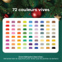 Zenacolor Feutre Acrylique 72 Couleurs - Double Pointe (Pointes Fines et Pinceau) Feutres Coloriage Adulte - Feutres Acrylique p