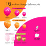 Kit Arche Ballon Rose Orange, Guirlande de Ballons Rose Orange avec Métallique Chrome Doré Latex Ballons pour Filles Enfant Fête