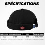 CLAPE Casquette Docker Coton Bonnet Docker Unique Street Décontracté Brimless Chapeau Beanie Baseball Cap Fisherman Beanie Watch