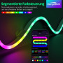 Kangtaixin Neon Ruban LED 3m, RGB Bande LED avec Contrôle APP Contrôle, Flexible Étanche Découpable Synchronisation Musicale Ban