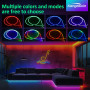 Kangtaixin Neon Ruban LED 3m, RGB Bande LED avec Contrôle APP Contrôle, Flexible Étanche Découpable Synchronisation Musicale Ban