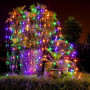 GHONLZIN LED Solaire Guirlande Lumineuse, 2x3M Guirlande Lumineuse Filet, 192 LEDs 8 Modes Étanche Extérieure Maille Lumineuse a