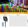 GHONLZIN LED Solaire Guirlande Lumineuse, 2x3M Guirlande Lumineuse Filet, 192 LEDs 8 Modes Étanche Extérieure Maille Lumineuse a