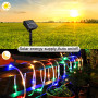 Micacorn Solaire Tubes Lumineux, Étanche Guirlande Solaire 12 Mètre 8 Modes 100 LED Tube Lumineux Exterieur Solaire pour Piscine
