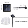 Micacorn Solaire Tubes Lumineux, Étanche Guirlande Solaire 12 Mètre 8 Modes 100 LED Tube Lumineux Exterieur Solaire pour Piscine
