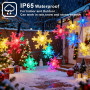 Fohil Guirlande Lumineuse Exterieur Solaire, 12M 100 LED Flocon de Neige Lumières de Noël Étanche 8 Modes Dècoration noël Exteri
