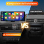 Hexinex Écran CarPlay Voiture 10,26" sans Fil, Compatible CarPlay & Android Auto, avec Dashcam Avant 4K et Caméra Arrière 1080P,