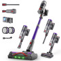 Circlio Aspirateur Balai sans Fil 600W/58000Pa/75min, Aspirateur sans Fil Puissant avec Écran LED Intelligent, Brosse Anti-emmêl