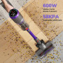 Circlio Aspirateur Balai sans Fil 600W/58000Pa/75min, Aspirateur sans Fil Puissant avec Écran LED Intelligent, Brosse Anti-emmêl