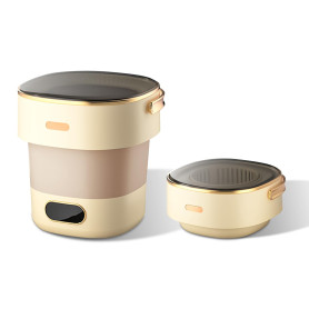 Creperture Machine à laver pliable avec essoreuse, 15 l, machine à laver entièrement automatique avec 3 modes de nettoyage, char