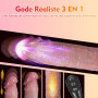 Gode Vibro-masseur Va et Vient Sex Toys - Gode Xxl Réaliste Large Sex Toýs Femme avec Chauffage et 7x7 Modes Poussée et Vibrati