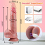 Gode Vibro-masseur Va et Vient Sex Toys - Gode Xxl Réaliste Large Sex Toýs Femme avec Chauffage et 7x7 Modes Poussée et Vibrati