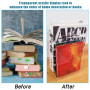 6 Pièces Acrylique Serre-Livres, Transparent Cale Livre, Réutilisable Serre-Livre, Serre Livre Transparent, Cale Livre Etagere C