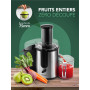 Twinzee Extracteur de Jus de Fruits et Légumes 850W – Centrifugeuse avec Goulot de 75 mm et 2 Vitesses