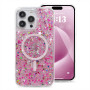 UEEBAI Coque pour iPhone 16 Pro Max, Silicone Paillettes Étui en Ultra Léger et Mince, Housse de Téléphone en Glitter Diamant An