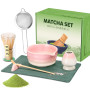 7 Pièces Matcha Kit, Kit Matcha avec Fouet Matcha, Bol, Cuillère, Kit Matcha Complet pour la Cérémonie, Outil Idéal Matcha pour 