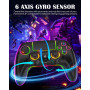 MYSTILUCK Manette Sans Fil pour PS-4/PS-3/Pro/PC/MAC/iOS/Android/Steam Deck, Gamepad avec éclairage RGB 7 Couleur/Joystick Effec